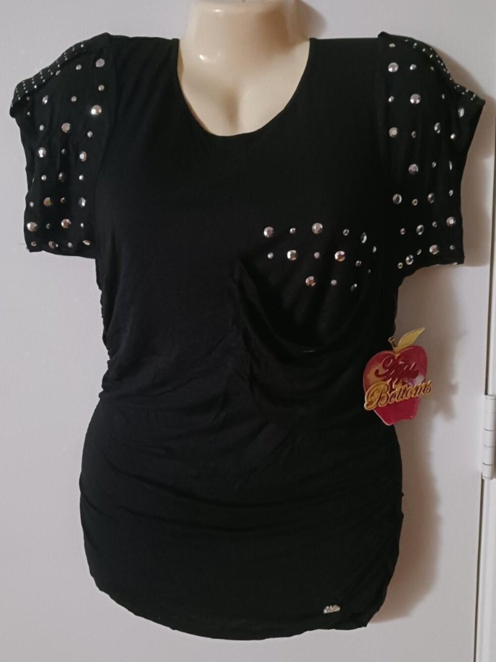 🍎Apple Bottoms🍎 (Dancing Queen) Silver Stud Ruched Top